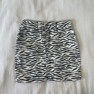 Revolve Zebra mini jean skirt